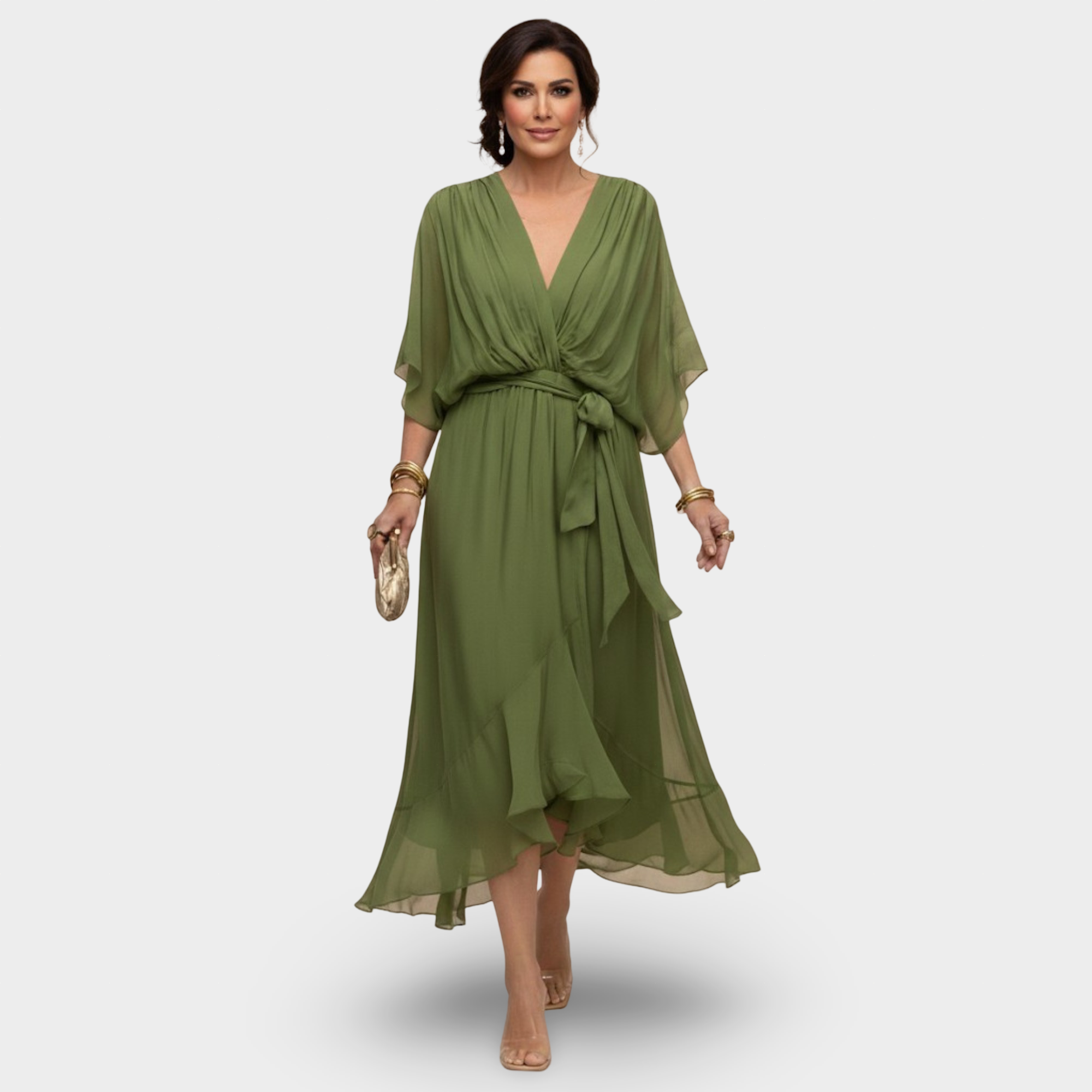 Marija  | V-Neck Haljina Klasične Elegancije