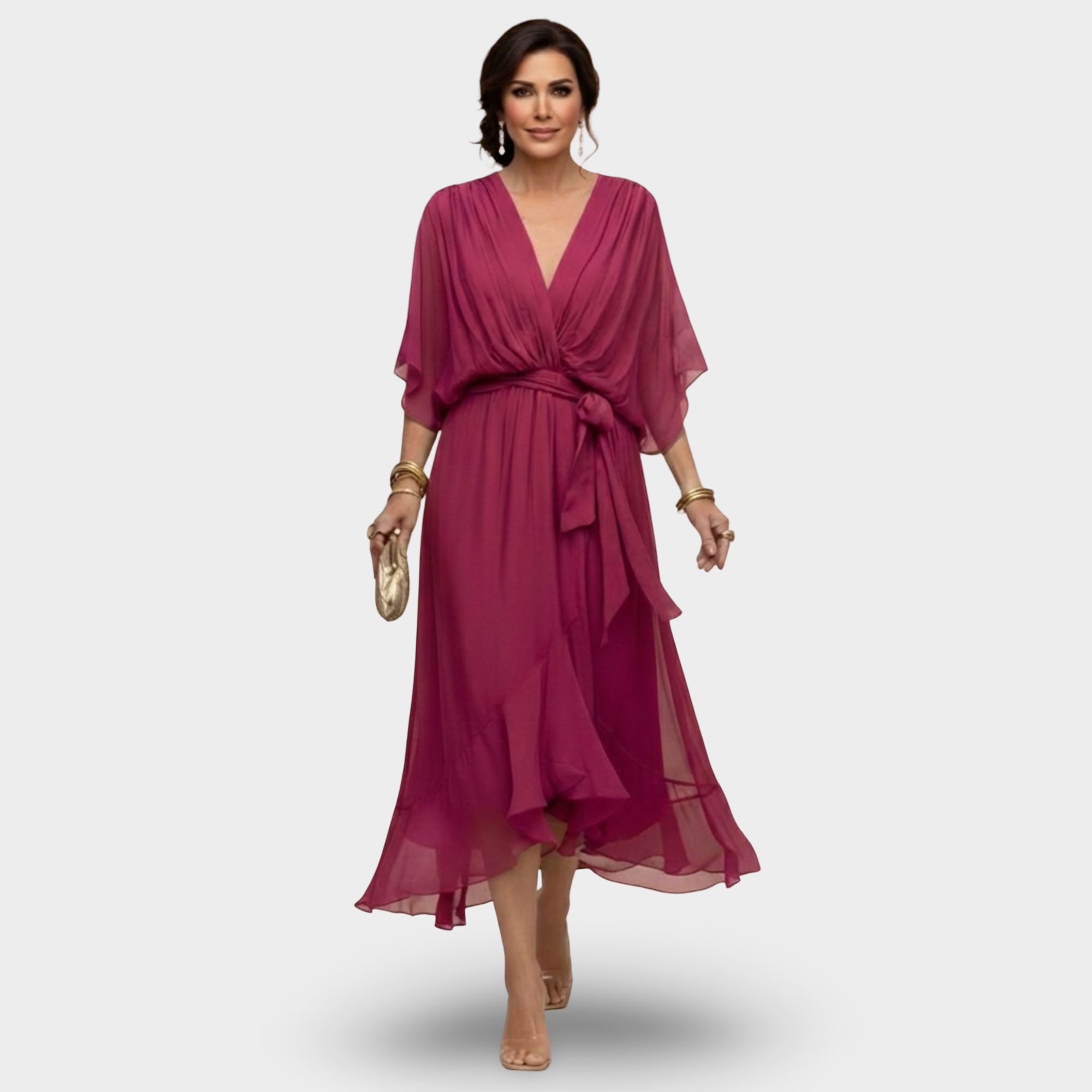 Marija  | V-Neck Haljina Klasične Elegancije