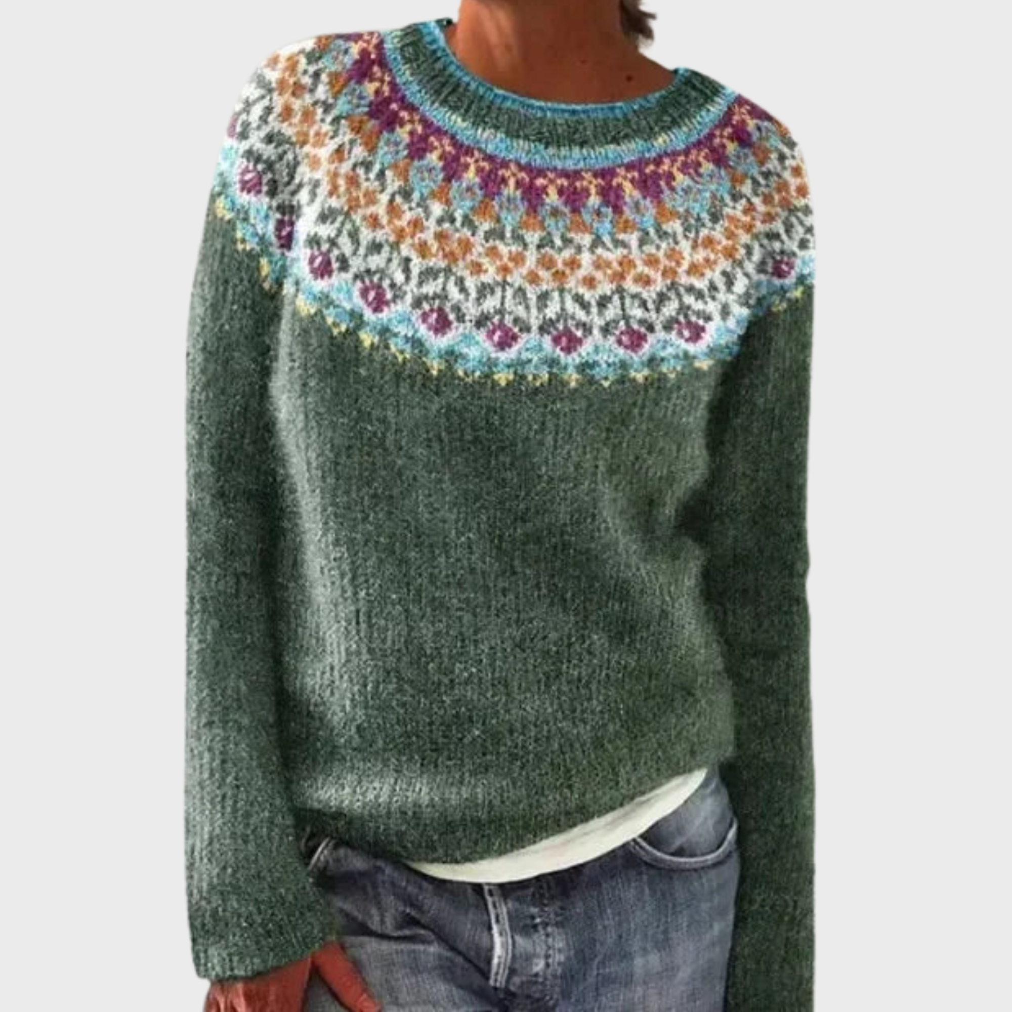 Iveta | Pleteni džemper s etno uzorkom