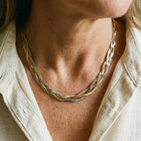 Elegantna ogrlica u zlatnoj i srebrnoj boji