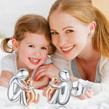 Naušnici Mačji zagrljaj od srebra i dvobojanog zlata