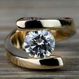 Vintage spiralni prsten sa kubičnom cirkonijom